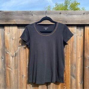 Liz Claiborne | Black Short Sleeve Tee